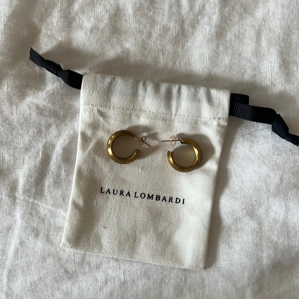 Laura Lombardi Brass Medium Hoops